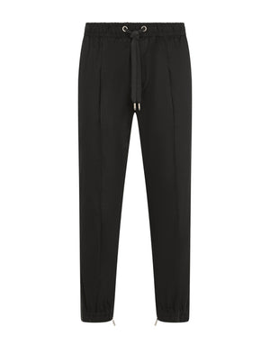 STRETCH COTTON JOGGING PANTS WITH BANDS