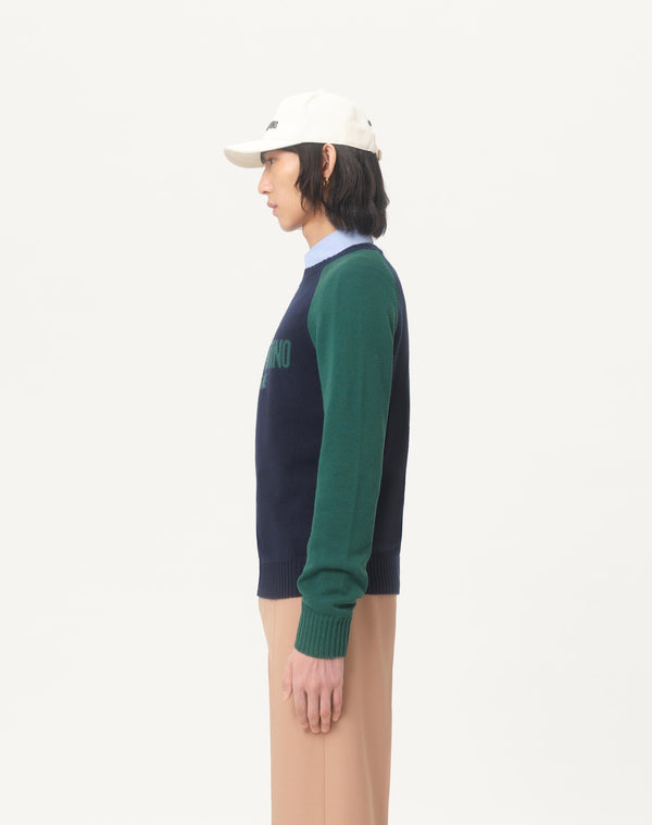 Maglia In Lana E Cotone Con Motivo Jacquard Chez Valentino