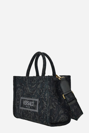 Athena Small Tote In Embroidery Jacquard  Barocco-Calf Leather