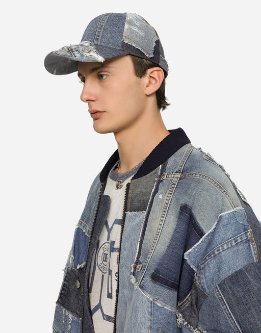 DENIM PATCHWORK BASEBALL CAP