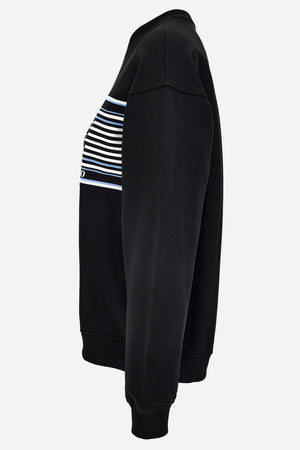 Sweatshirt In Non-Brushed Sweat Fabric-Stripe Versace Print