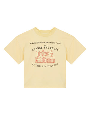 OVERSIZE INTERLOCK T-SHIRT WITH LOGO PRINT