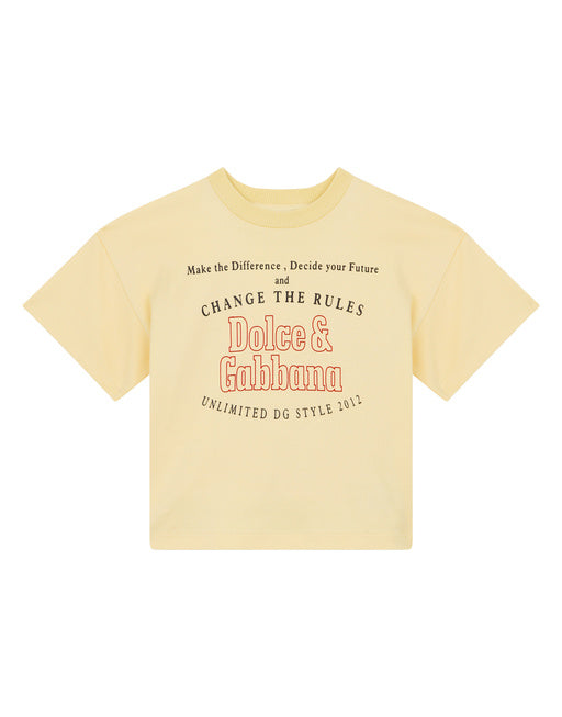 OVERSIZE INTERLOCK T-SHIRT WITH LOGO PRINT