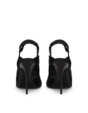 SATIN SLINGBACKS WITH CORSET-STYLE FASTENING