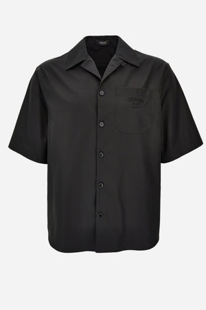 Informal Shirt In Cotton Poplin-Silk Twill Medusa Chain Print And Versace Stamp Embroidery