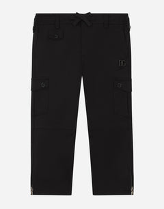 STRETCH GABARDINE CARGO PANTS WITH DG LOGO