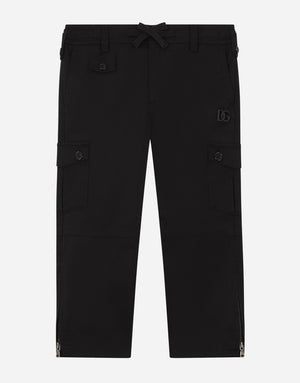 STRETCH GABARDINE CARGO PANTS WITH DG LOGO