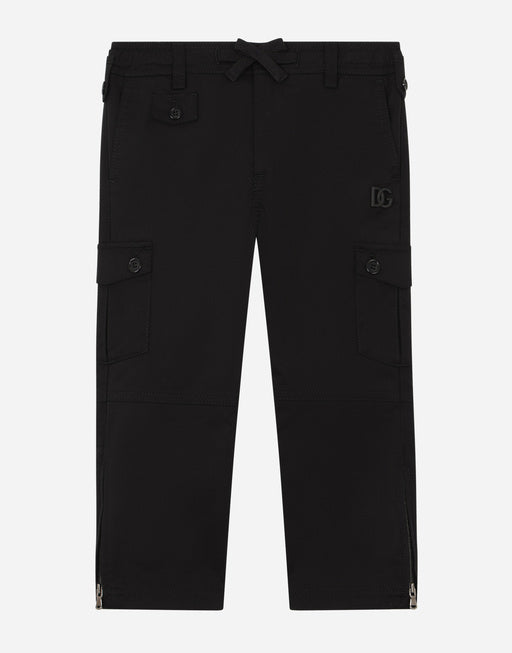 STRETCH GABARDINE CARGO PANTS WITH DG LOGO