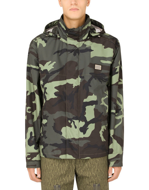 CAMOUFLAGE-PRINT NYLON JACKET