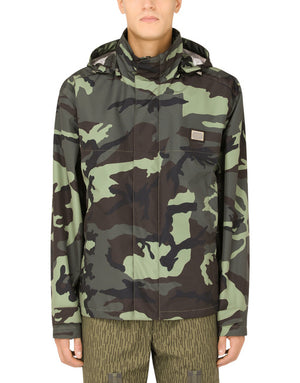 CAMOUFLAGE-PRINT NYLON JACKET