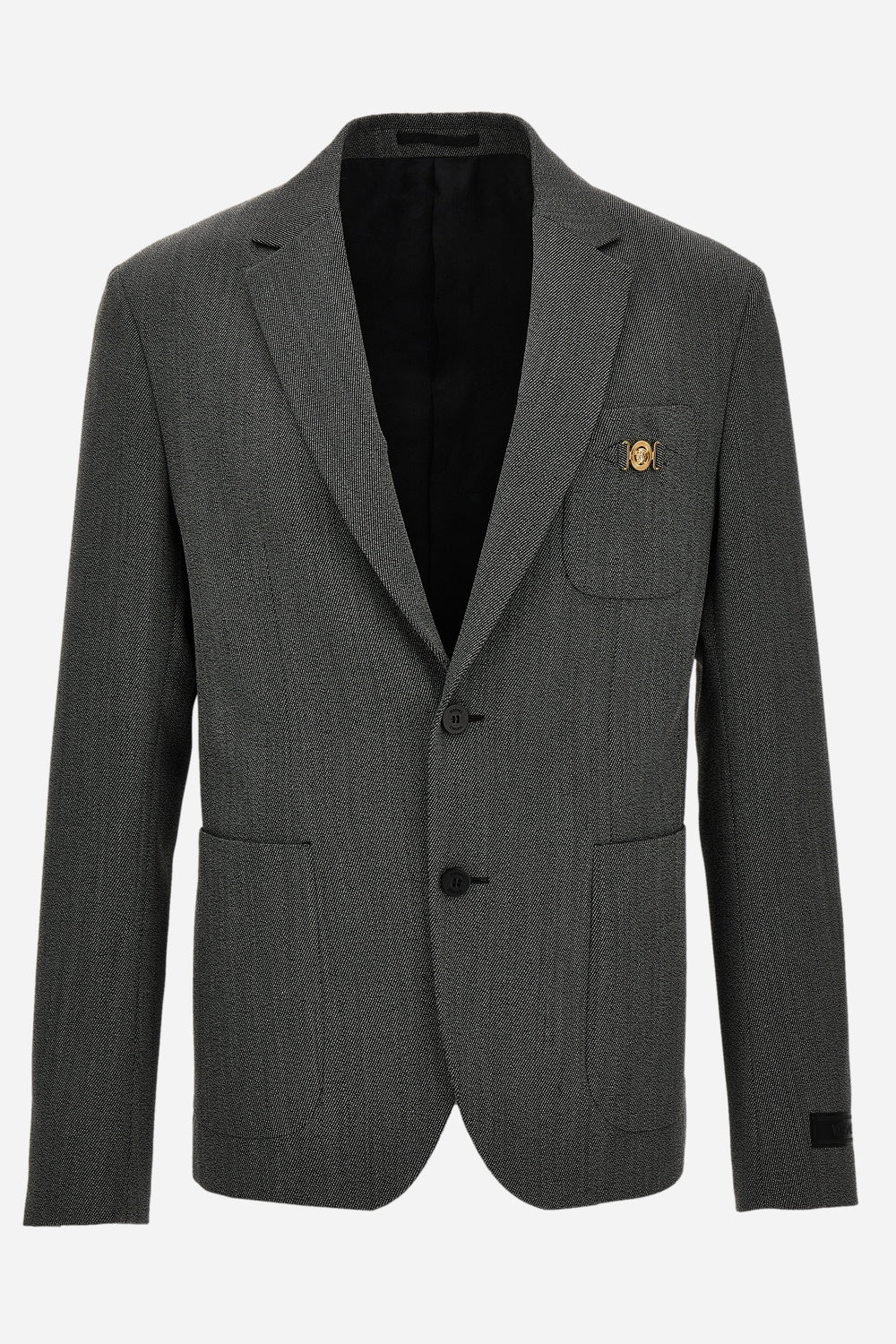 Formal Jacket In Wool Twill Mouline Fabric