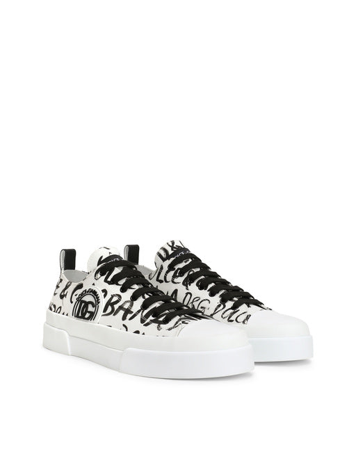 CANVAS PORTOFINO LIGHT SNEAKERS WITH DG LOGO PRINT