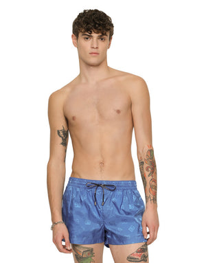SHORT JACQUARD SWIM TRUNKS WITH DG MONOGRAM