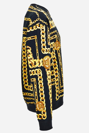 Sweatshirt In Cotton Fabric Medusa Chain Allover Print