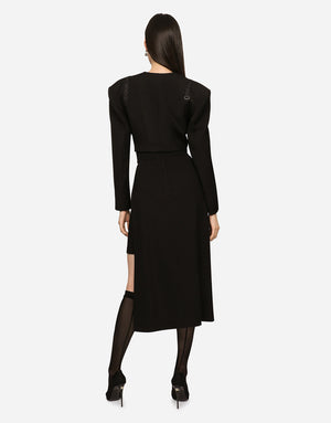 CALF-LENGTH SKIRT WITH JERSEY MINI SKIRT