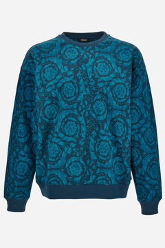Sweatshirt In Non-Brushed Sweatshirt Fabric With Allover Baroque 92 Print