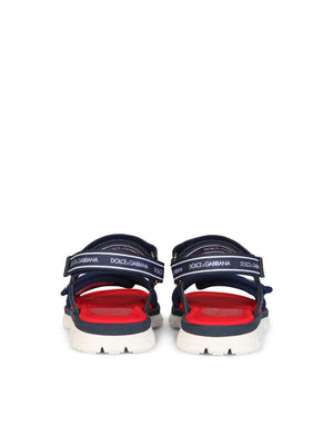 SOLID-COLOR SCUBA SANDALS WITH LOGO PRINT