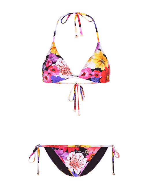 GARDEN-PRINT TRIANGLE BIKINI