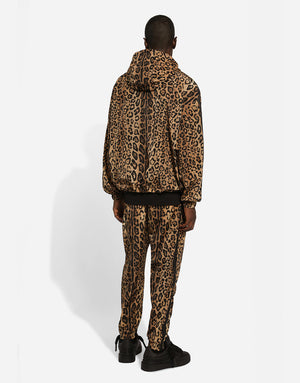 CRESPO LEO PRINT JOGGING PANTS WITH PLAQUE