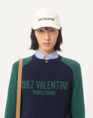 Maglia In Lana E Cotone Con Motivo Jacquard Chez Valentino