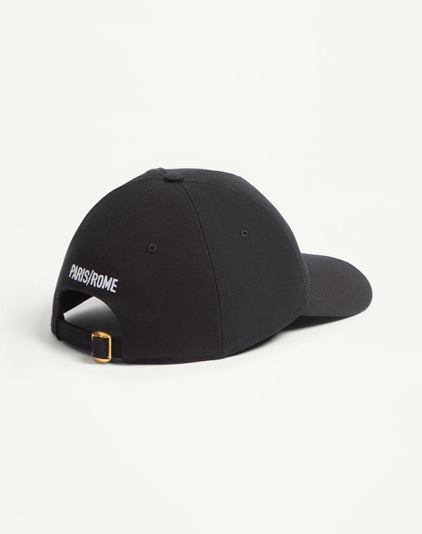 Baseball Cap Chez Valentino In Cotone Con Ricamo
