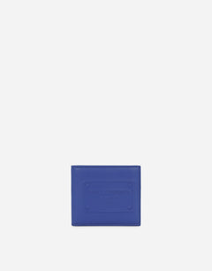CALFSKIN BIFOLD WALLET WITH RAISED LOGO