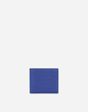 CALFSKIN BIFOLD WALLET WITH RAISED LOGO