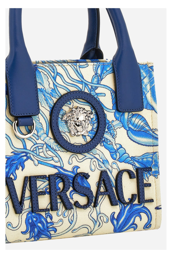 La Medusa Mini Tote In Fabric+Calf Leather