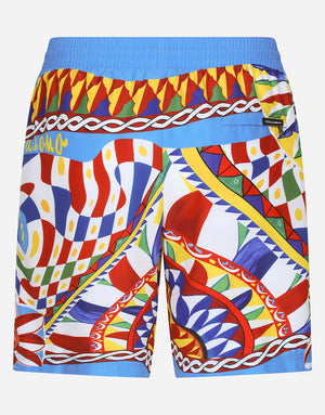 MID-LENGTH SWIM TRUNKS WITH CARRETTO PRINT