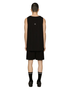 PRINTED COTTON JERSEY SINGLET WITH DGVIB3 PATCH