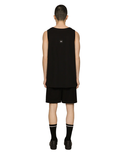 PRINTED COTTON JERSEY SINGLET WITH DGVIB3 PATCH