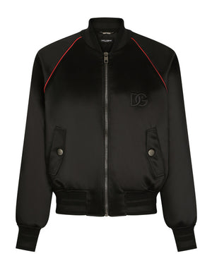 SATIN JACKET WITH EMBROIDERED DG PATCH