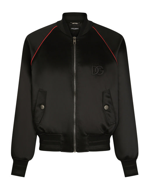 SATIN JACKET WITH EMBROIDERED DG PATCH