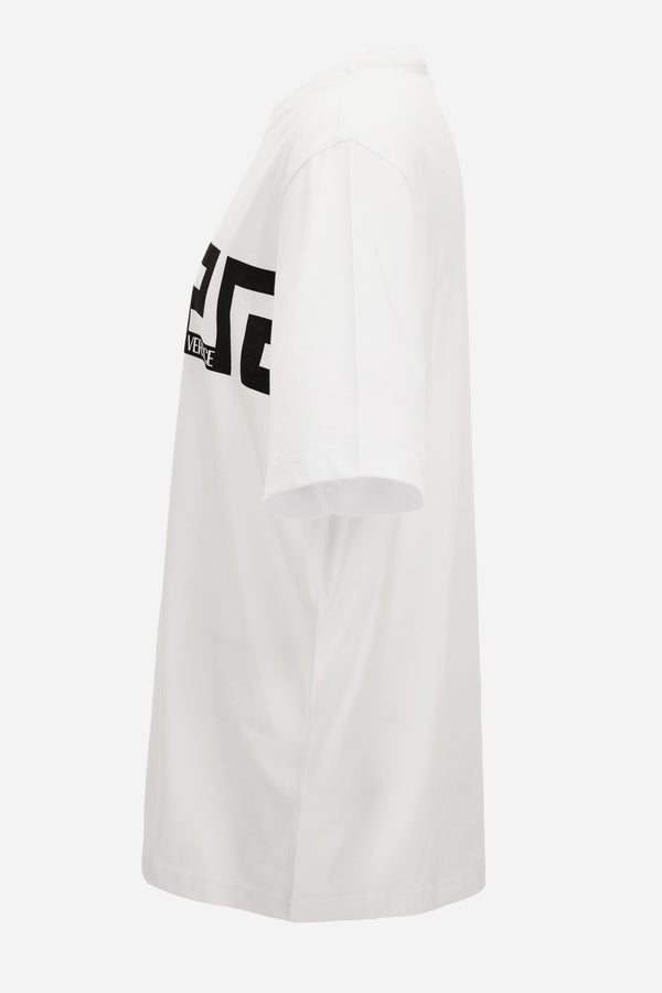 T-Shirt In Cotton Jersey-Greca Print