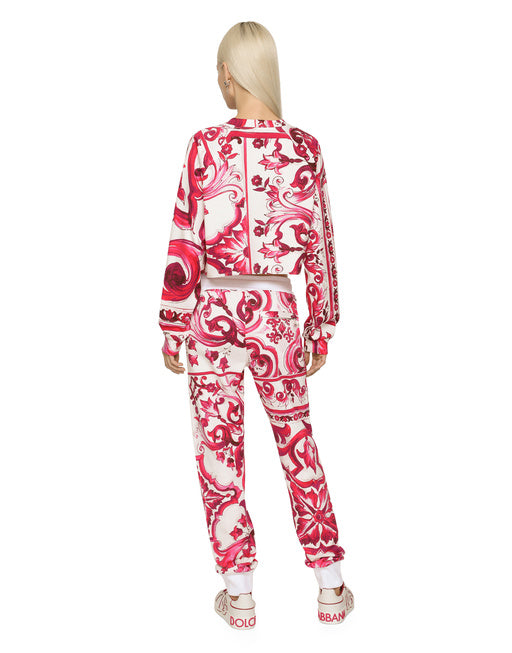 MAJOLICA-PRINT JERSEY JOGGING PANTS