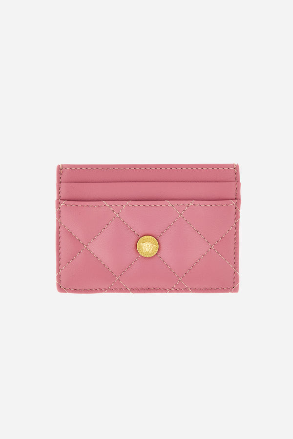 Icon Card Case In Quilted Lamb Leather
