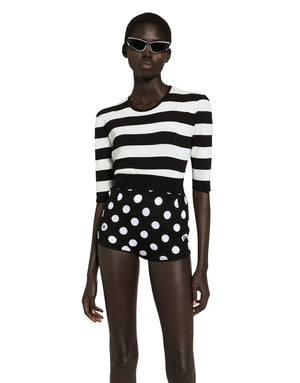 STRIPED INTARSIA WOOL SWEATER