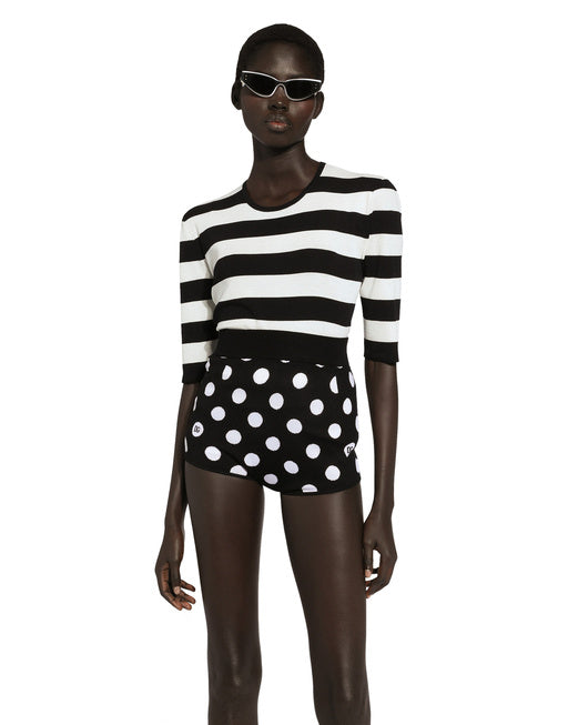 STRIPED INTARSIA WOOL SWEATER
