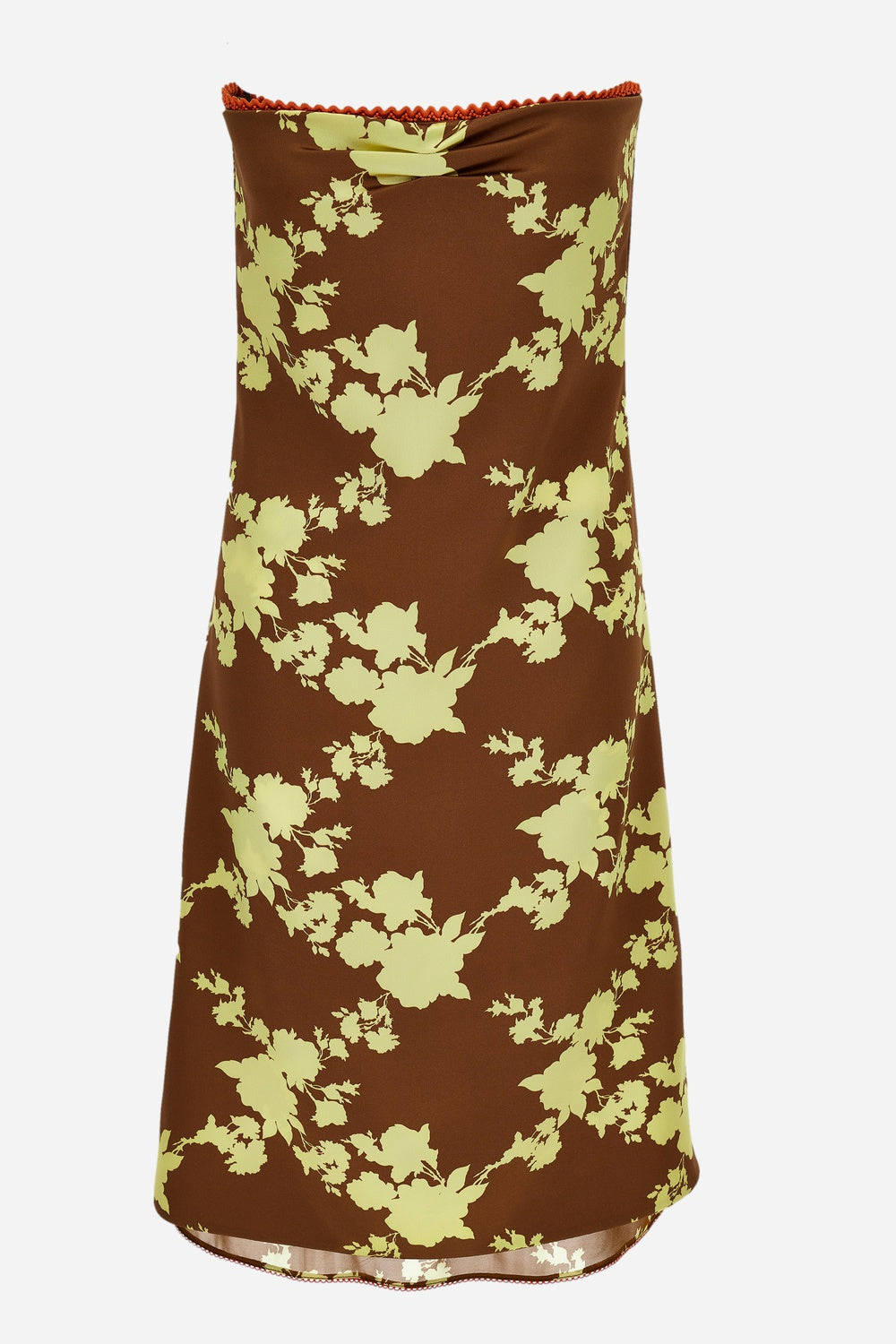Cocktail Dress In Double Silk Satin Print Wild Roses Allover