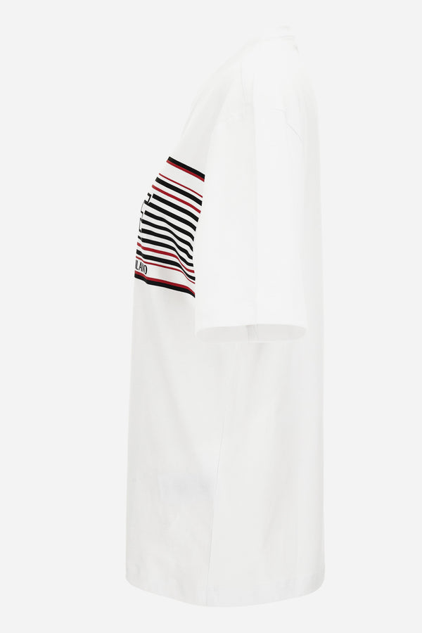 T-Shirt In Jersey Fabric-Stripe Versace Print