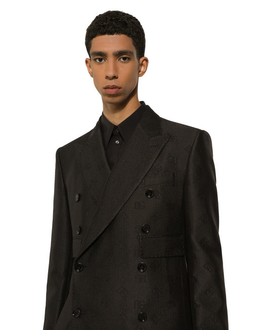 DOUBLE-BREASTED SICILIA-FIT JACQUARD JACKET