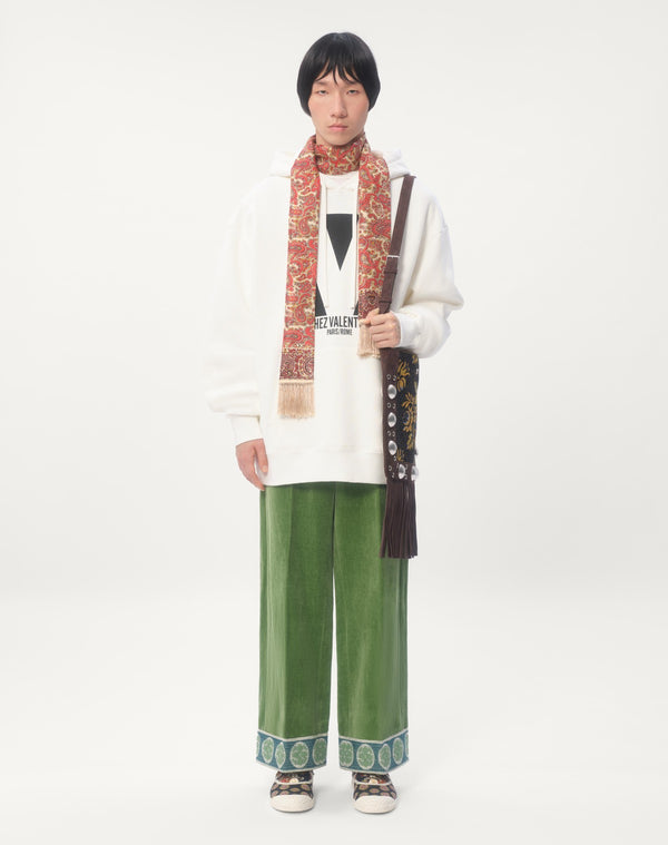 Felpa In Cotone Con Cappuccio E Stampa Chez Valentino