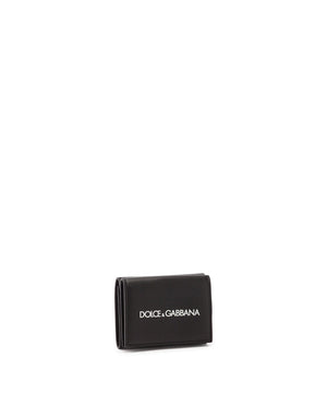 CALFSKIN WALLET WITH LOGO PRINT