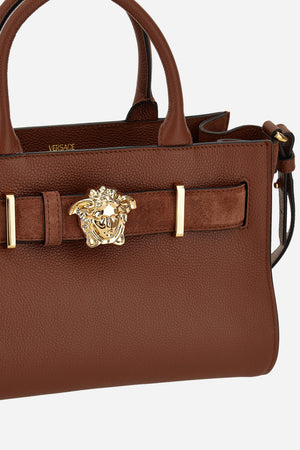 La Medusa Small Tote In Grainy Calf Leather-Suede