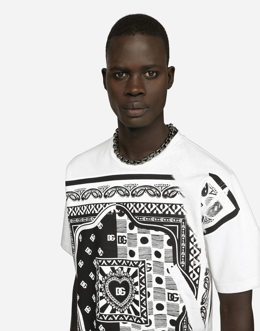 COTTON T-SHIRT WITH BANDANNA PRINT