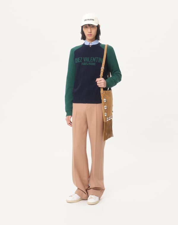 Maglia In Lana E Cotone Con Motivo Jacquard Chez Valentino