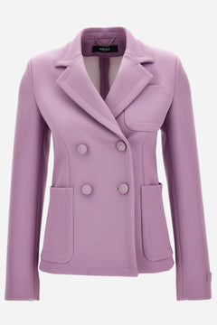 Informal Jacket In Responsible  Wool Grain De Poudre Natural Stretch Bonded Scuba