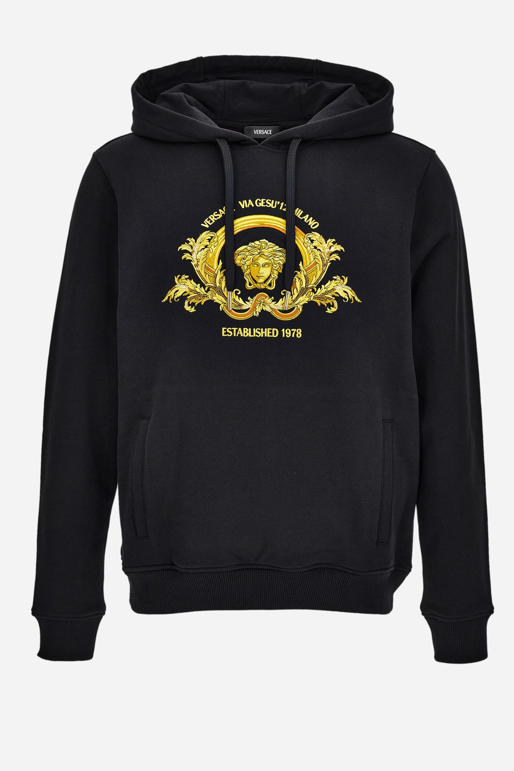 Sweatshirt In Non-Brushed Sweat Fabric-Medusa Embroidery