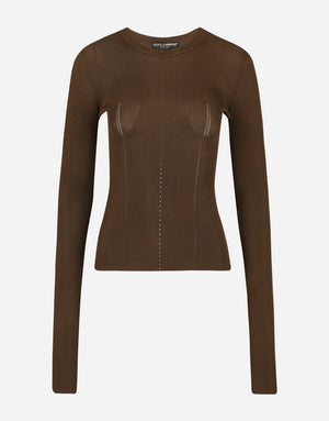 FULL-FASHIONED VISCOSE SWEATER