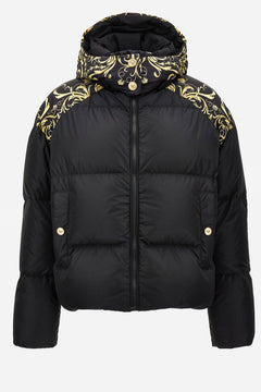 Padded Jacket In Fabric Nylon Whit Barocco Spring Print Details